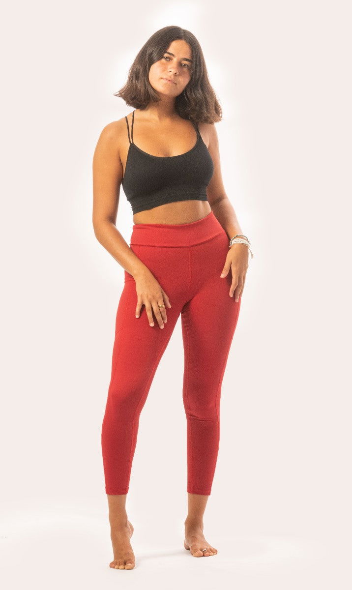 Basic Legging Pants -Red - REDDOT