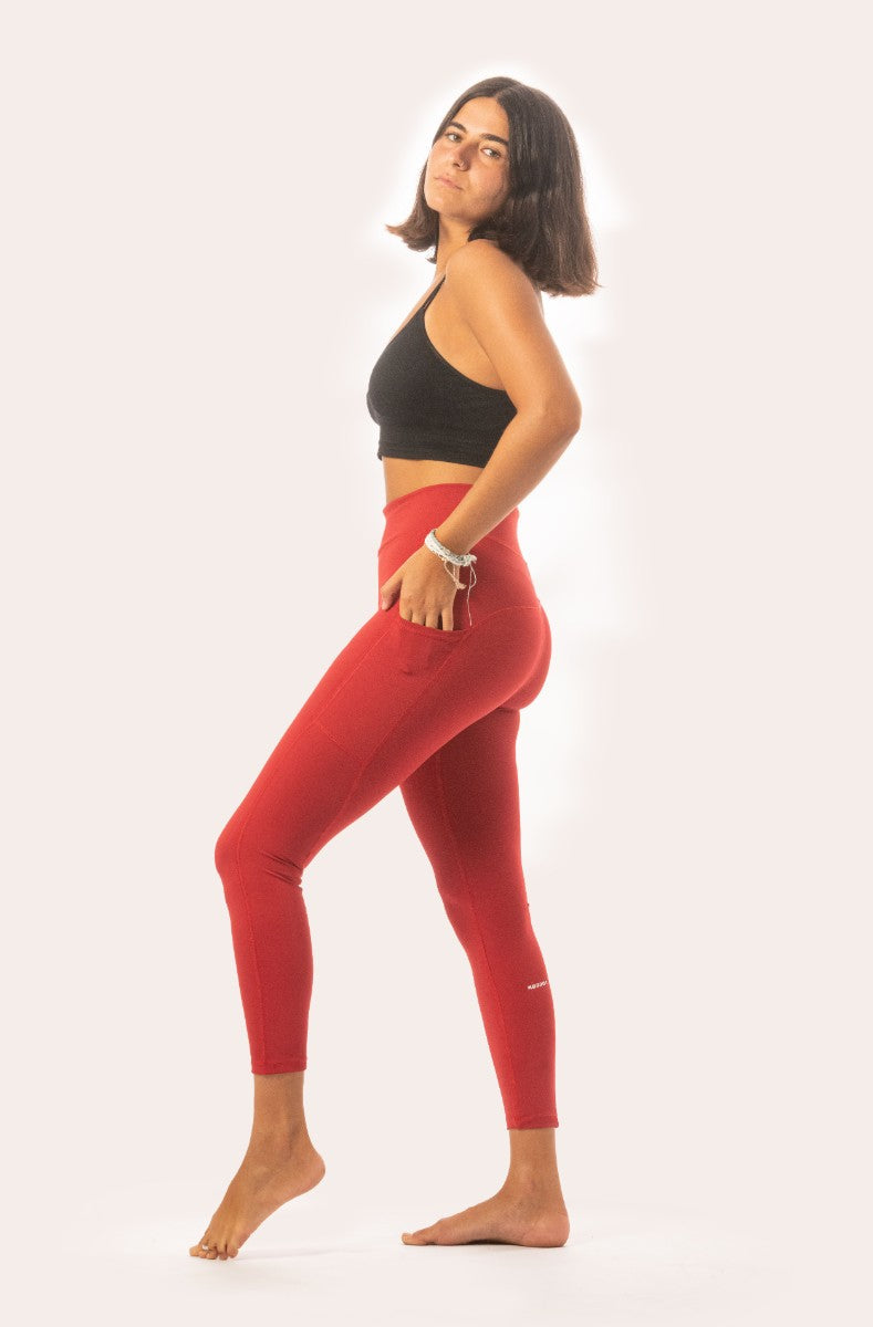 Basic Legging Pants -Red - REDDOT