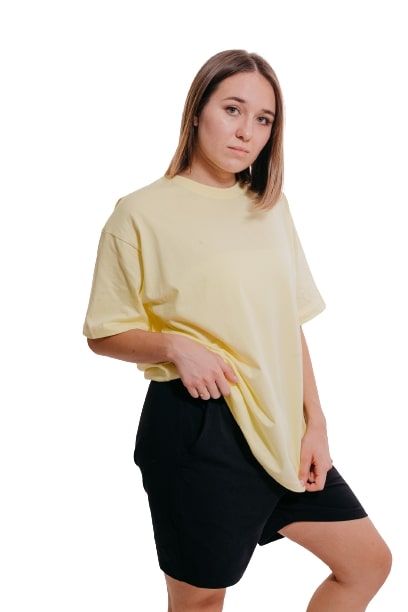 Colorful Comfy oversized Tee-Yellow limi - REDDOT