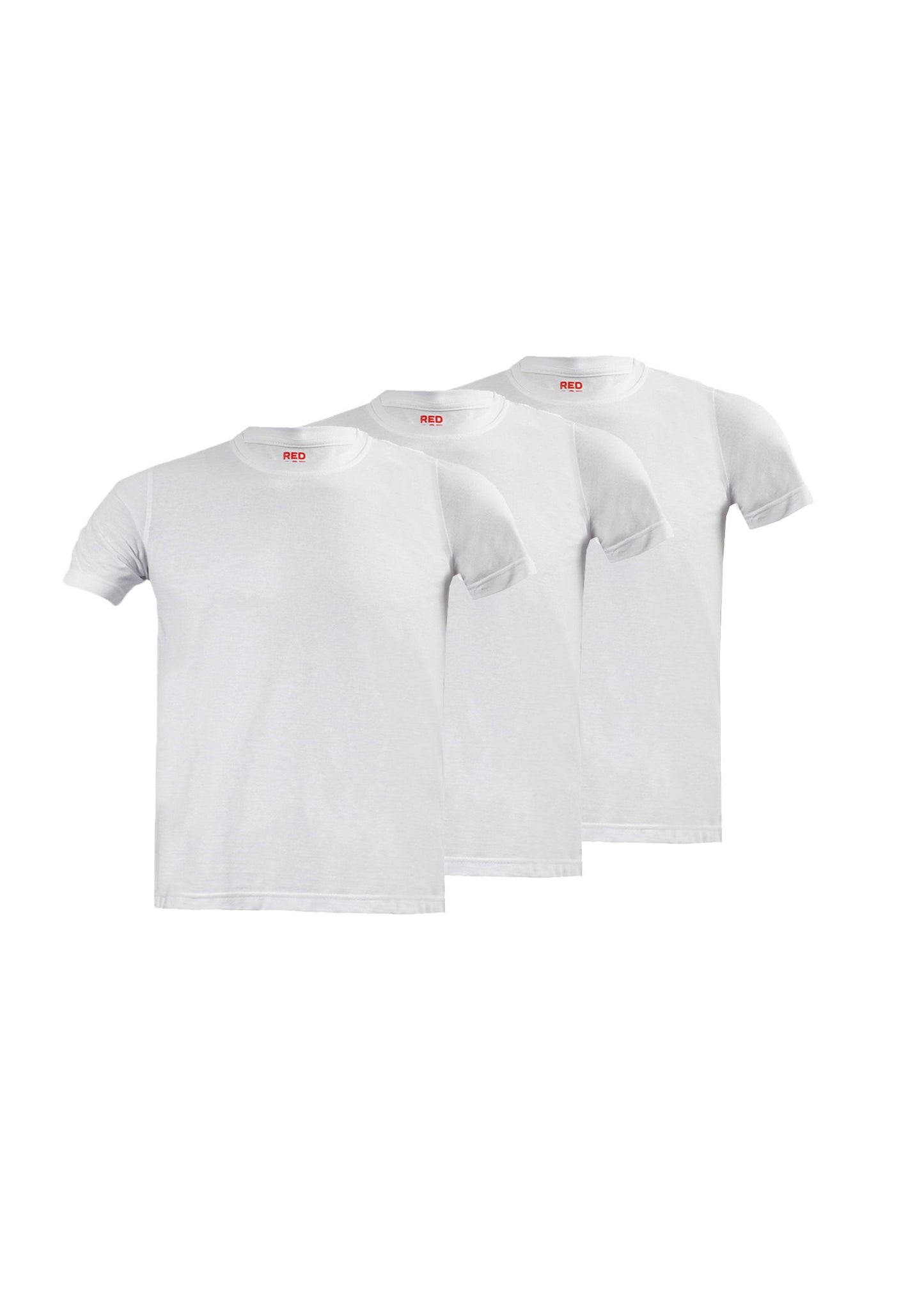 Economic Pack of Crew Tees-White - REDDOT