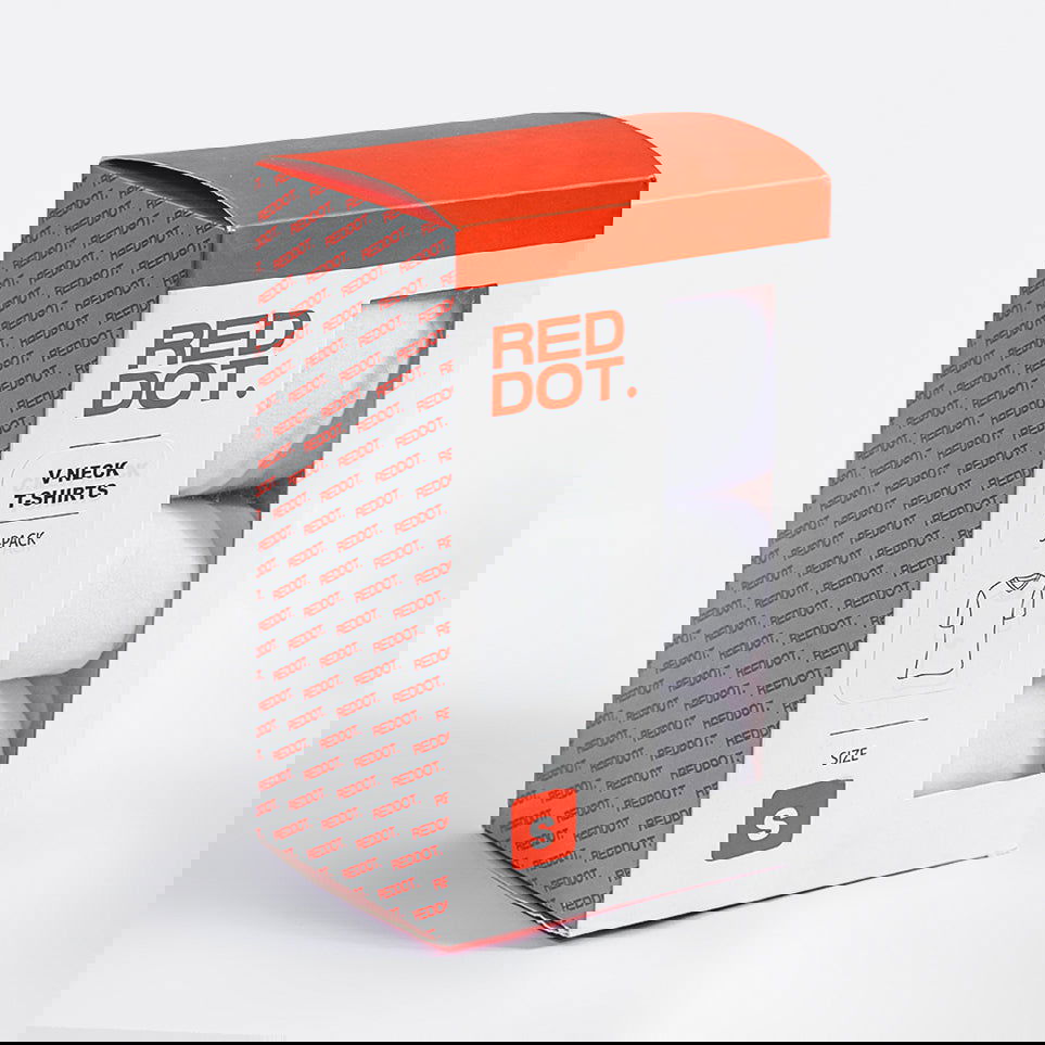 Economic Pack of V Tees-White - REDDOT