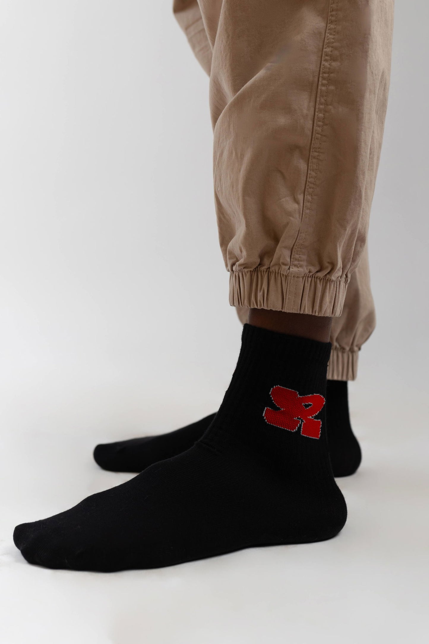 Mid Calf Cotton Socks-Black - REDDOT