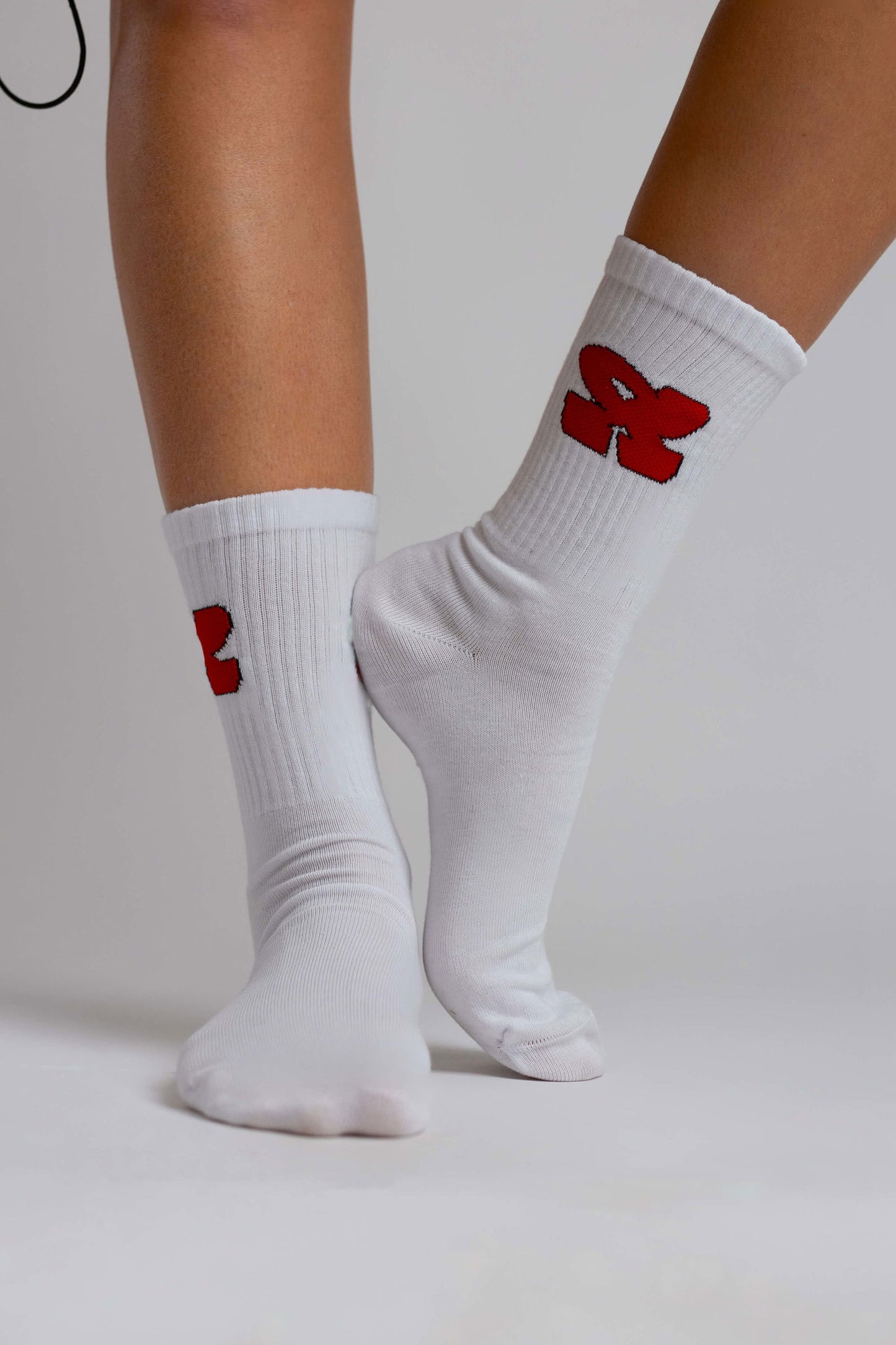 Mid Calf Cotton Socks-White - REDDOT