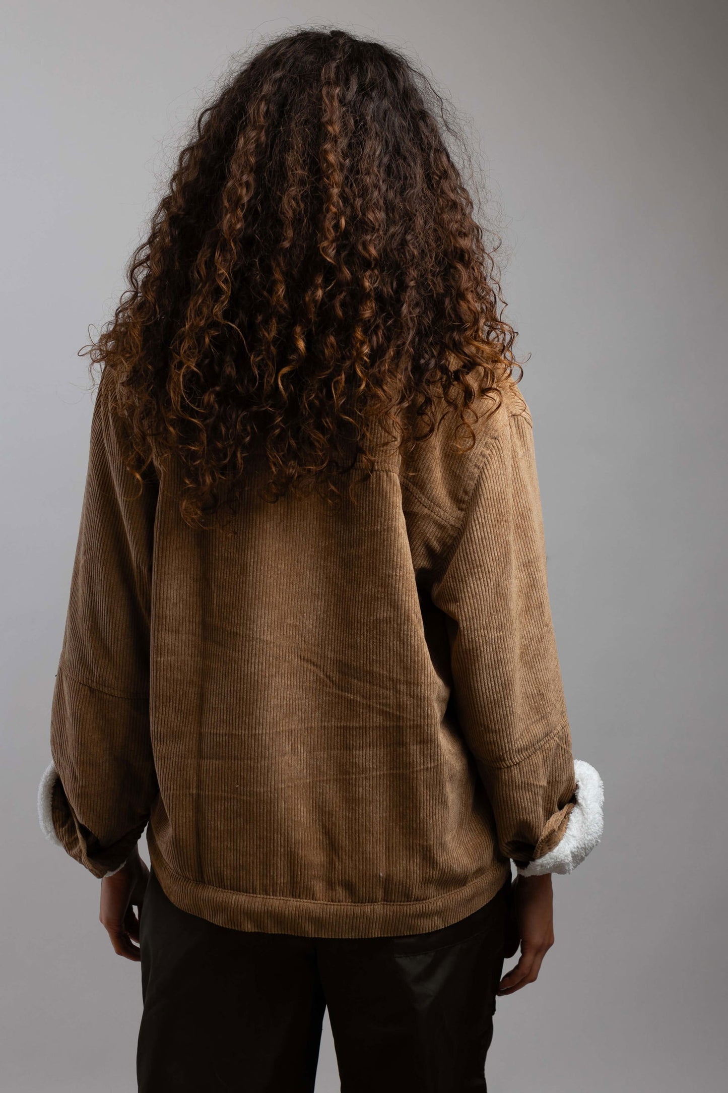 Oversized Corduroy Jacket-Beige - REDDOT