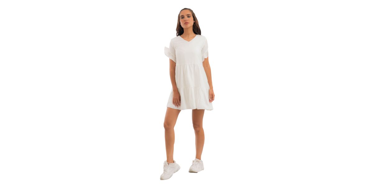 Basic Dress-White - REDDOT