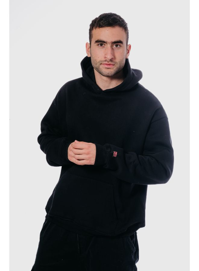 Basic Oversized Hoodie-Black - REDDOT