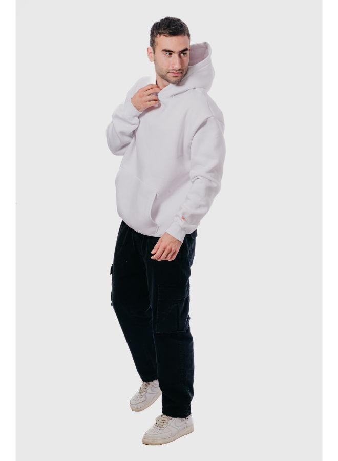 Basic Oversized Hoodie-White - REDDOT