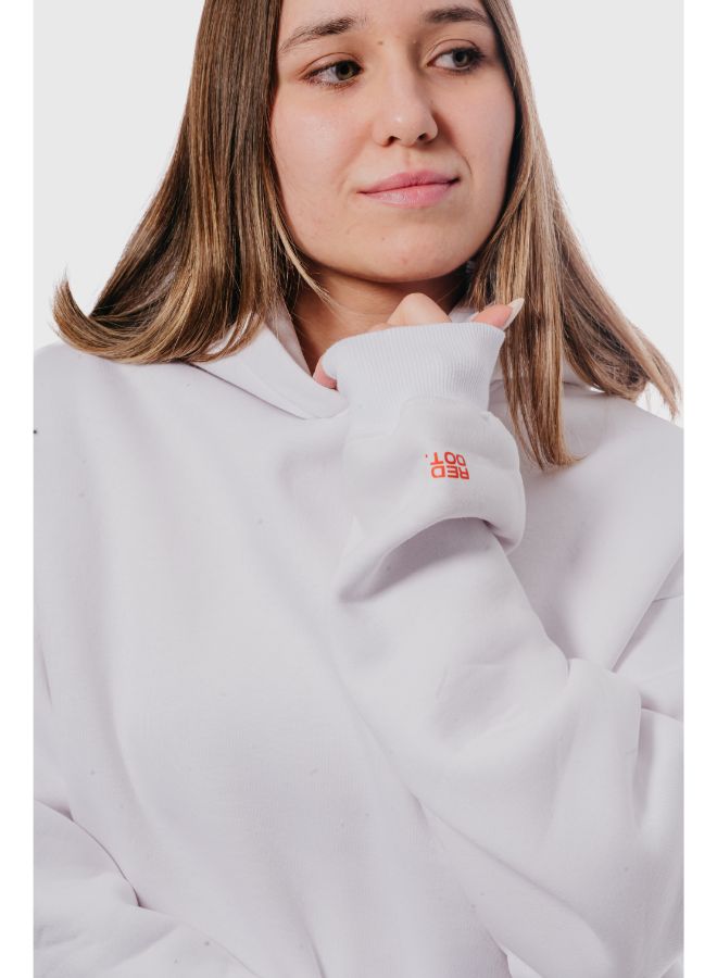 Basic Oversized Hoodie-White - REDDOT