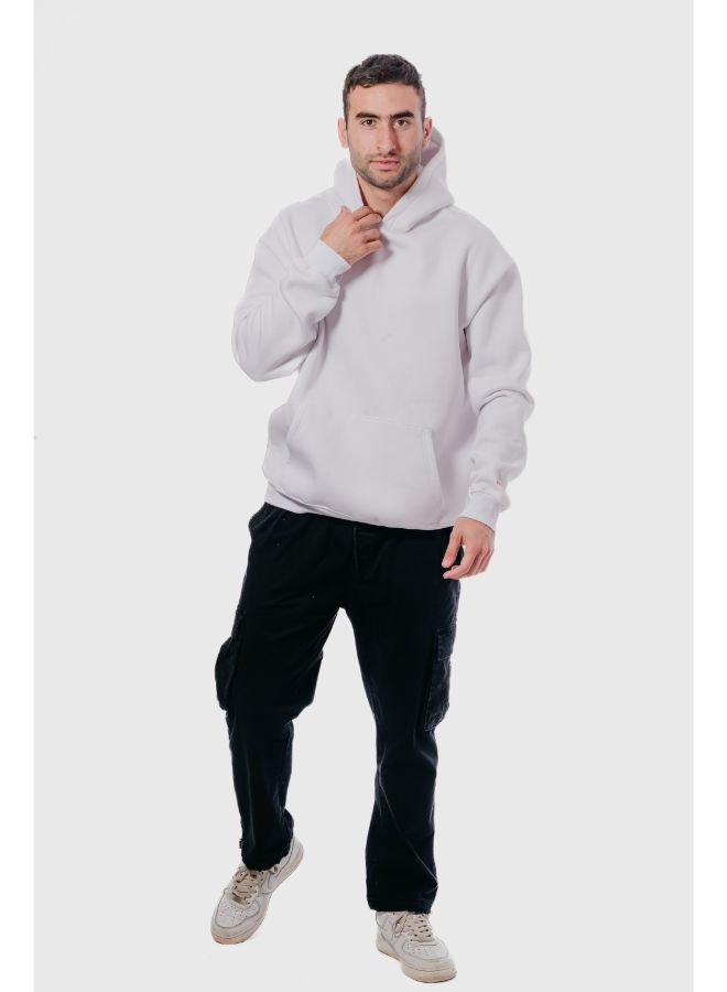 Basic Oversized Hoodie-White - REDDOT