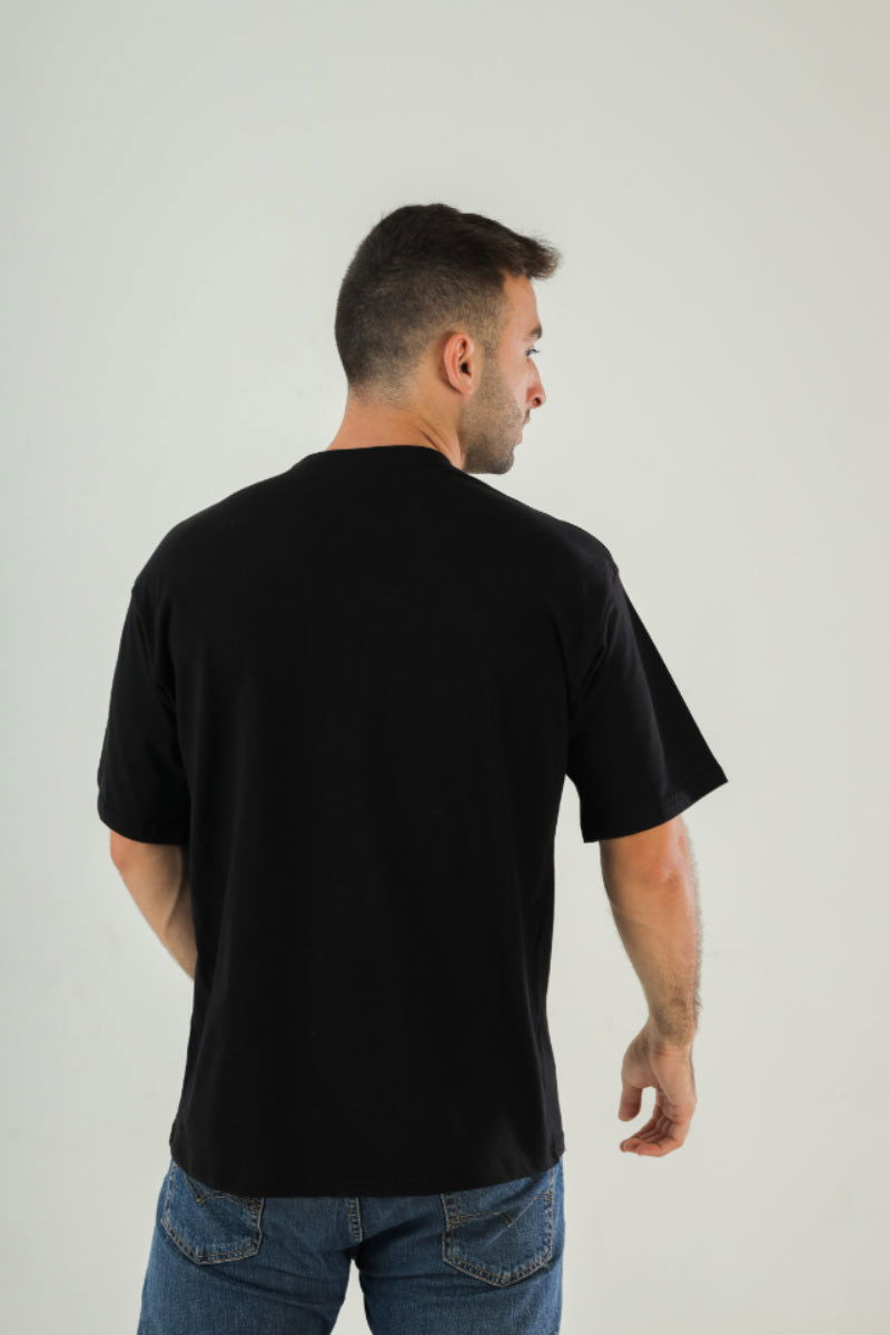 Basic Oversized Tee Labeled-Black - REDDOT