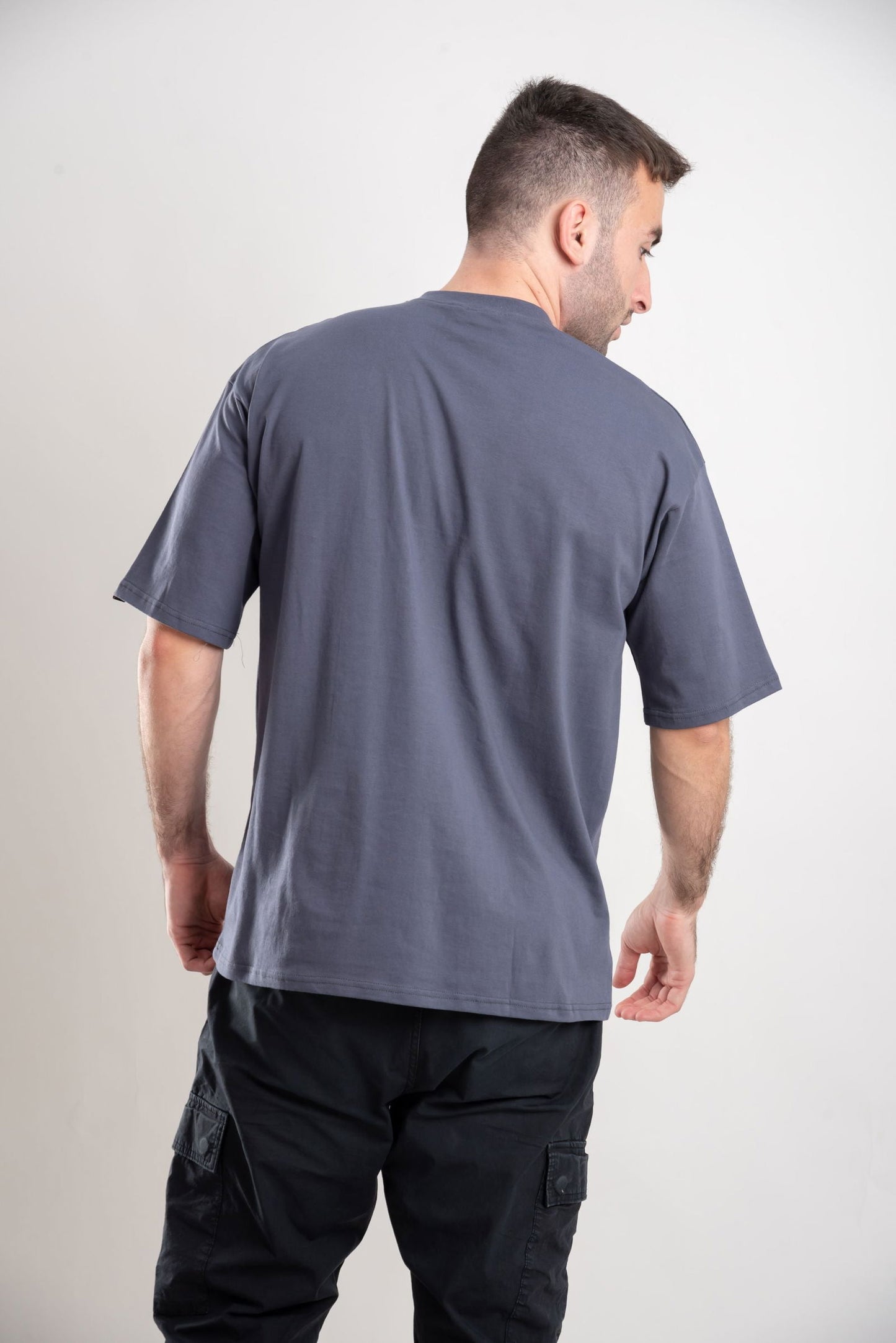 Basic Oversized Tee Labeled-Grey - REDDOT