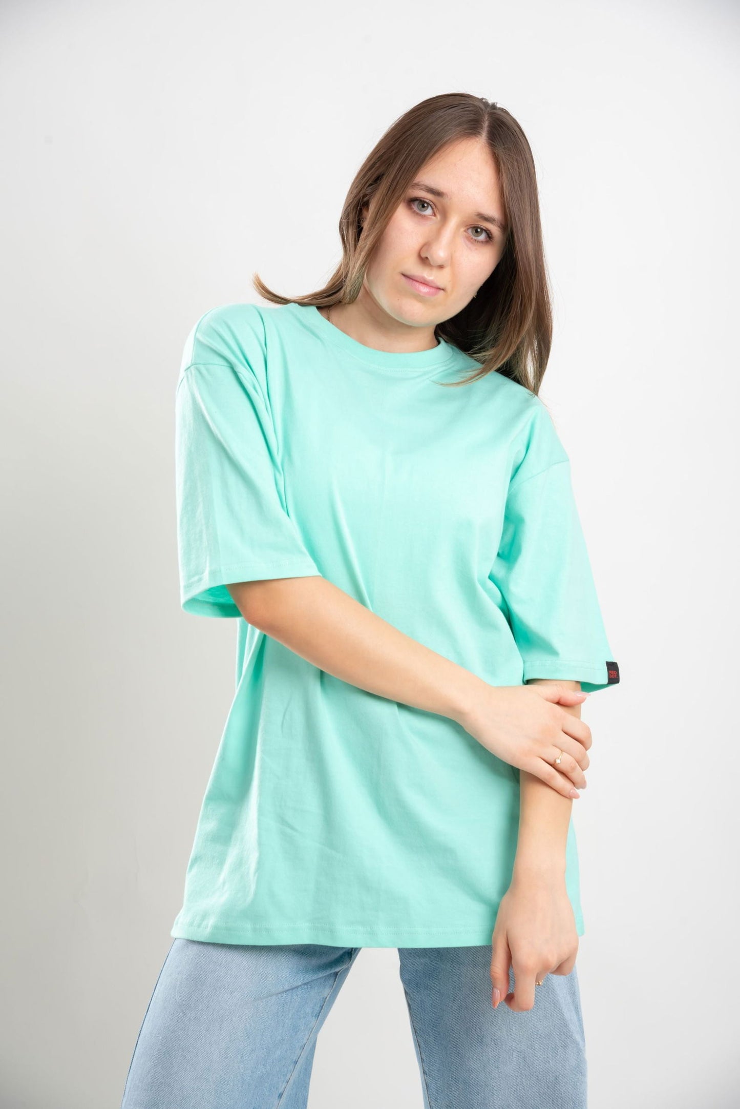 Basic Oversized Tee Labeled-Mint - REDDOT