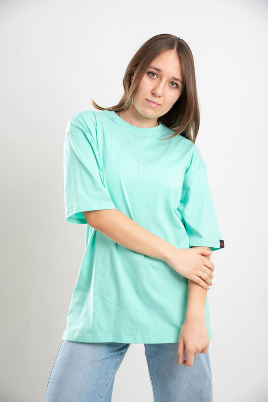 Basic Oversized Tee Labeled-Mint - REDDOT