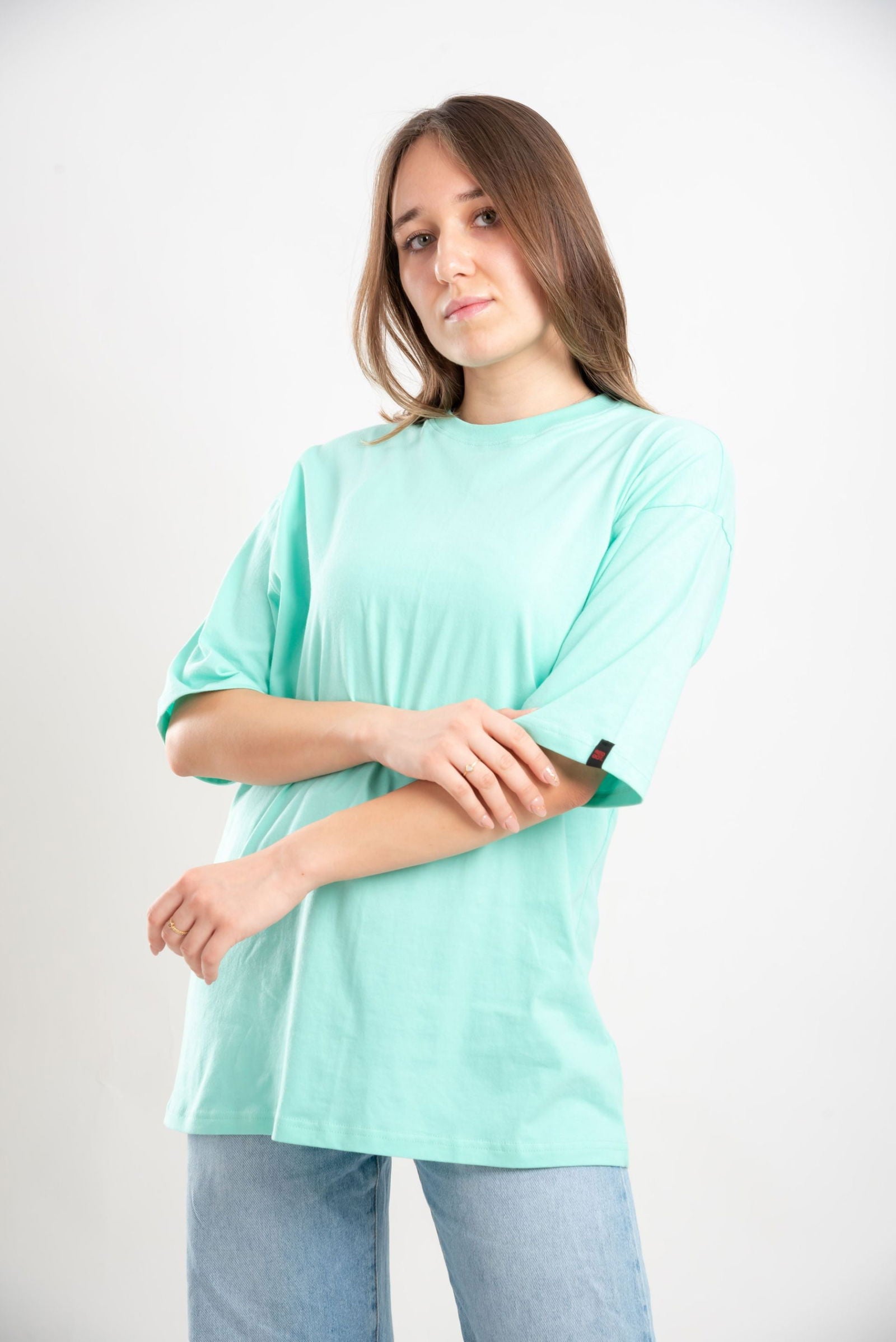 Basic Oversized Tee Labeled-Mint - REDDOT