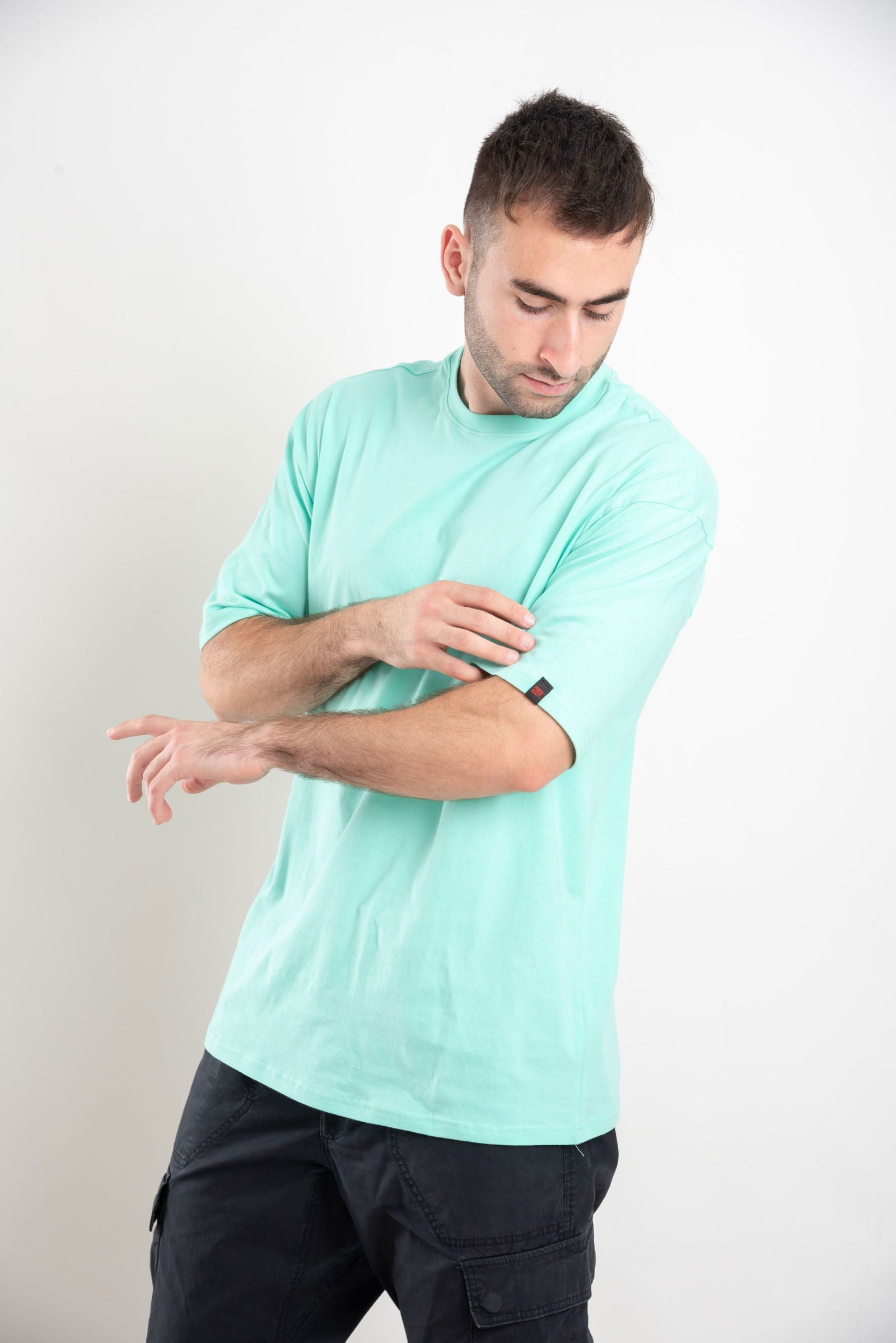 Basic Oversized Tee Labeled-Mint - REDDOT