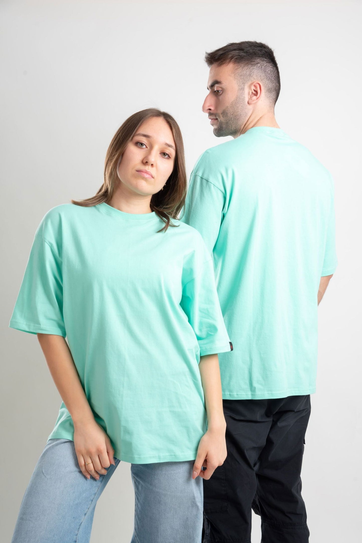 Basic Oversized Tee Labeled-Mint - REDDOT