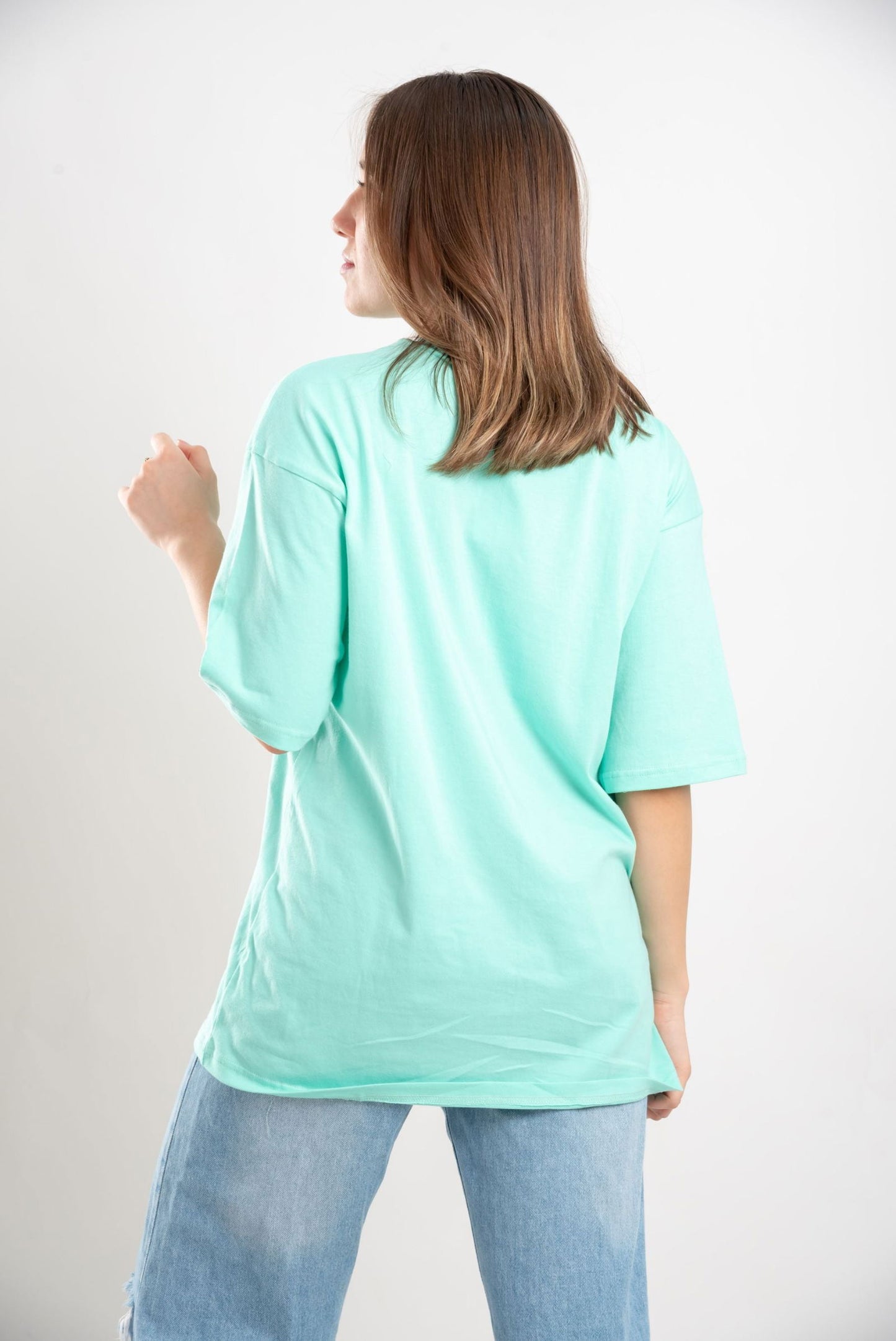 Basic Oversized Tee Labeled-Mint - REDDOT