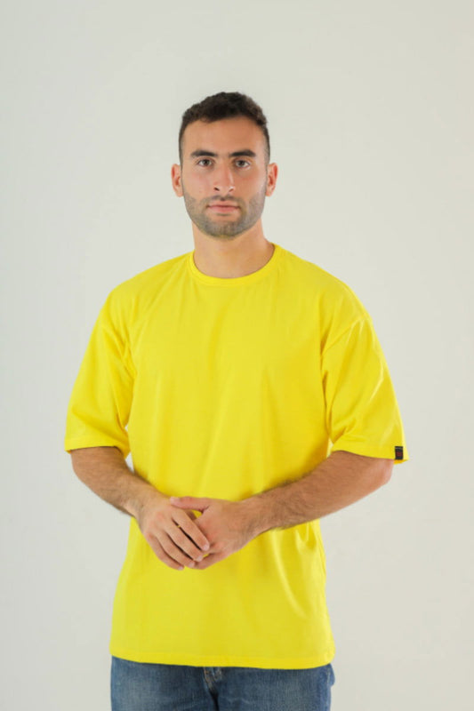 Basic Oversized Tee Labeled-Yellow - REDDOT