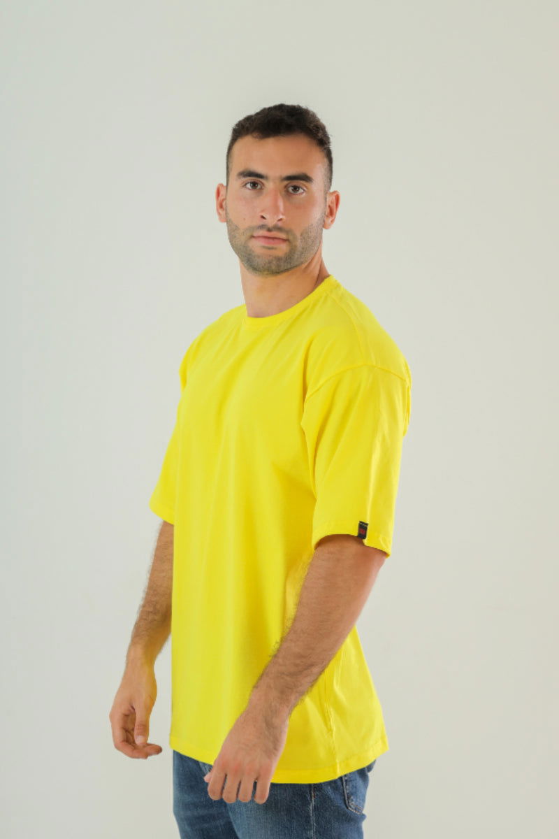 Basic Oversized Tee Labeled-Yellow - REDDOT