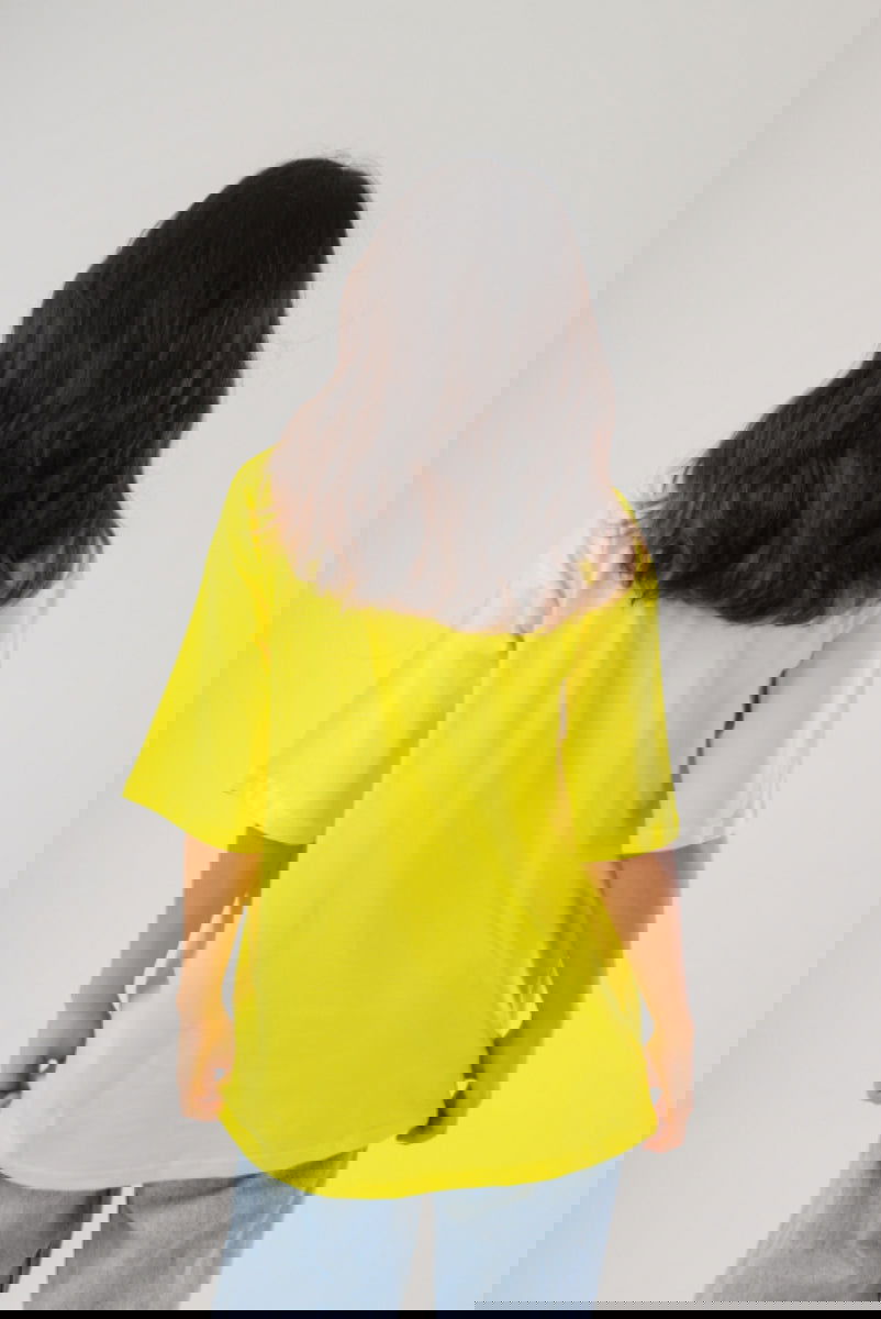 Basic Oversized Tee Labeled-Yellow - REDDOT