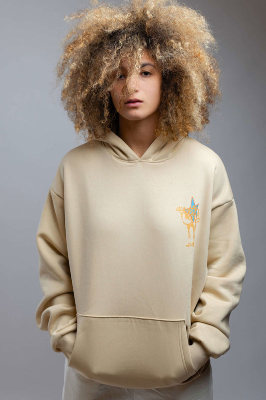 Camel Print Hoodie-Beige - REDDOT