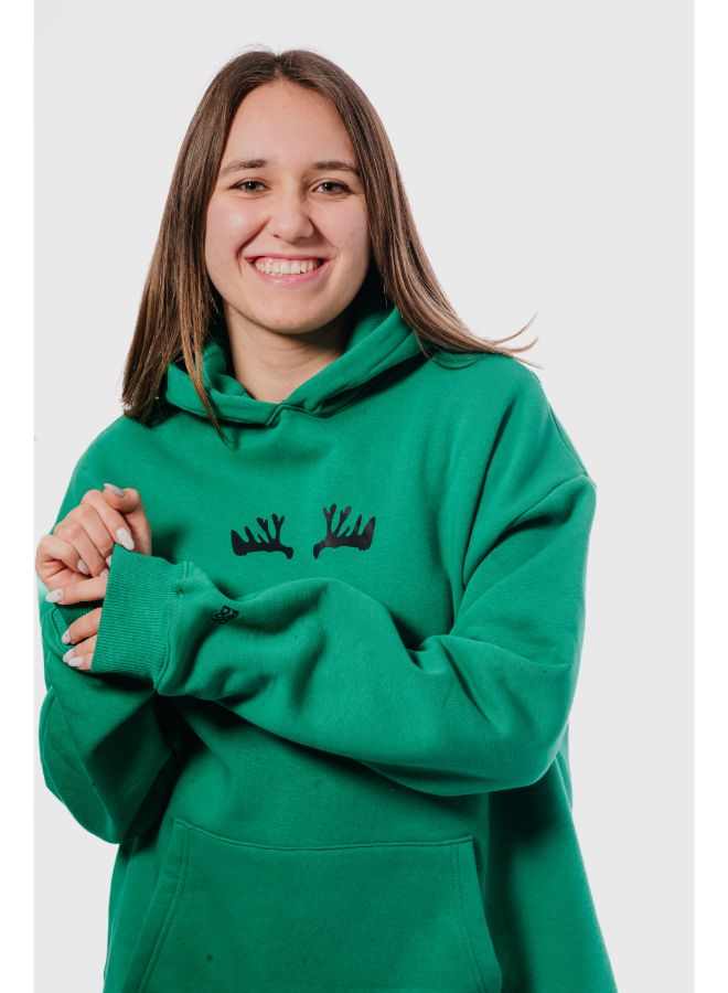 Christmas Reindeer Hoodie-Green - REDDOT