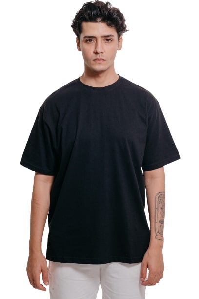 Colorful Comfy oversized Tee-Black - REDDOT