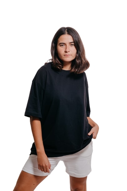 Colorful Comfy oversized Tee-Black - REDDOT