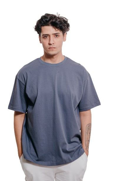 Colorful Comfy oversized Tee-Grey - REDDOT