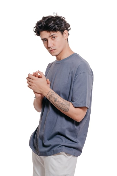 Colorful Comfy oversized Tee-Grey - REDDOT