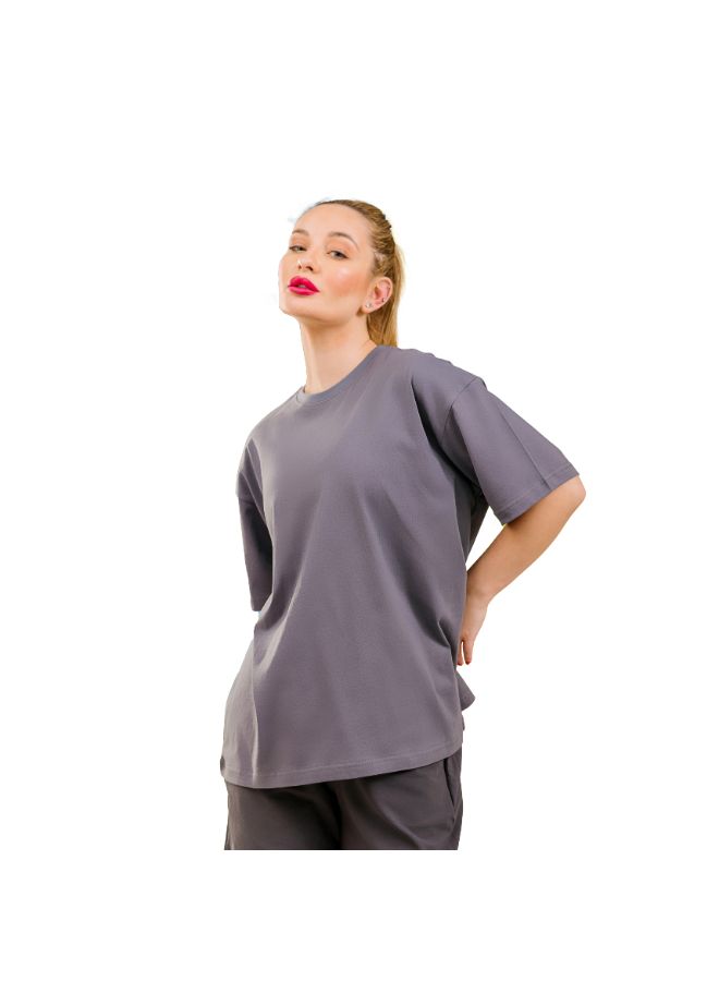 Colorful Comfy oversized Tee-Grey - REDDOT
