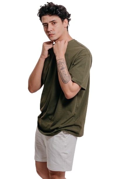 Colorful Comfy oversized Tee-Olive - REDDOT