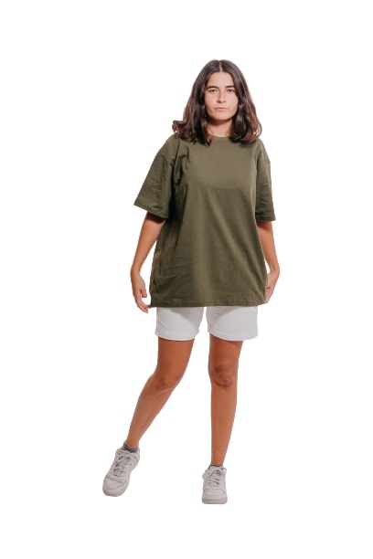 Colorful Comfy oversized Tee-Olive - REDDOT