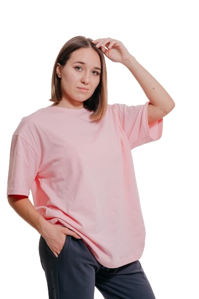 Colorful Comfy oversized Tee-Pink - REDDOT
