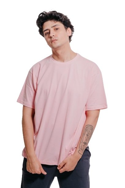 Colorful Comfy oversized Tee-Pink - REDDOT