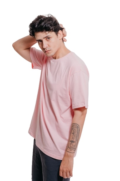 Colorful Comfy oversized Tee-Pink - REDDOT