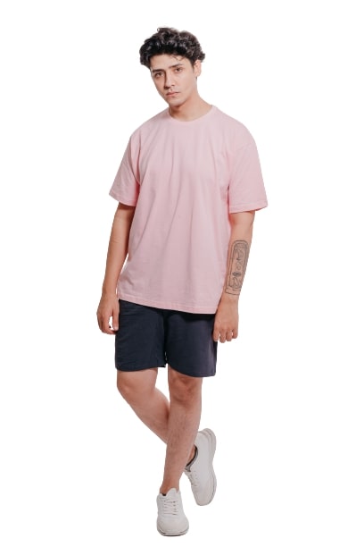 Colorful Comfy oversized Tee-Pink - REDDOT