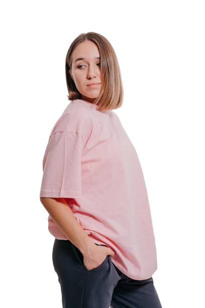 Colorful Comfy oversized Tee-Pink - REDDOT