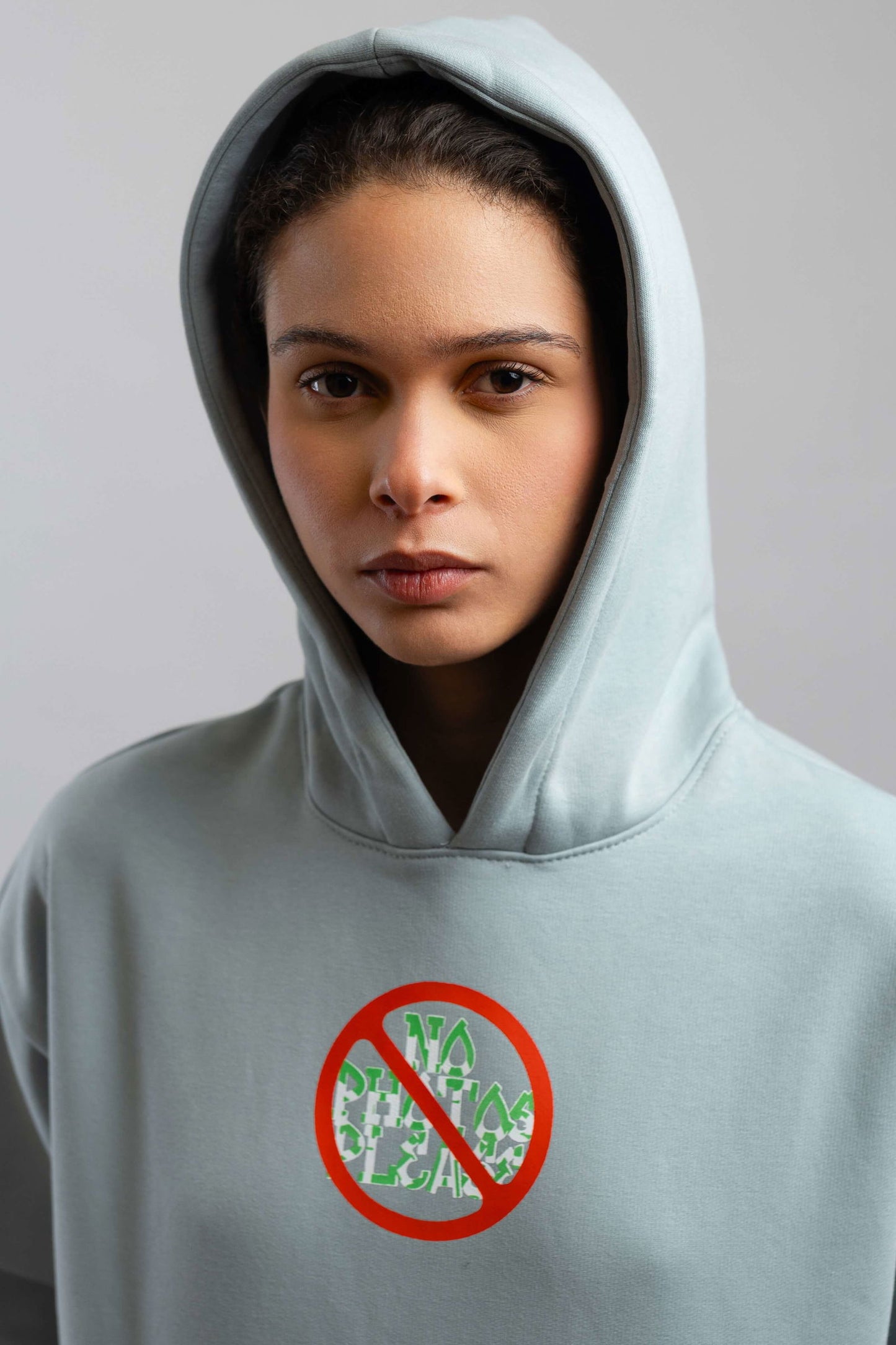 No Photo Please Hoodie-Light Blue - REDDOT