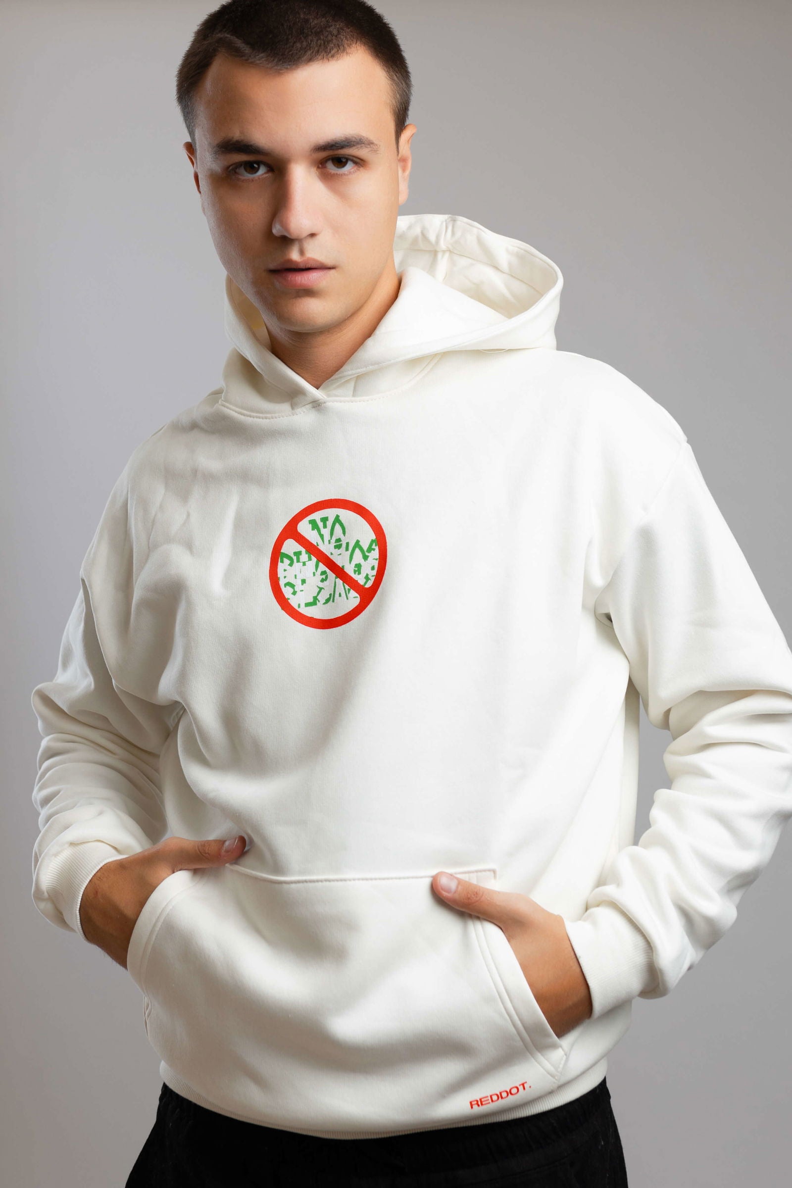 No Photo Please Hoodie-White - REDDOT