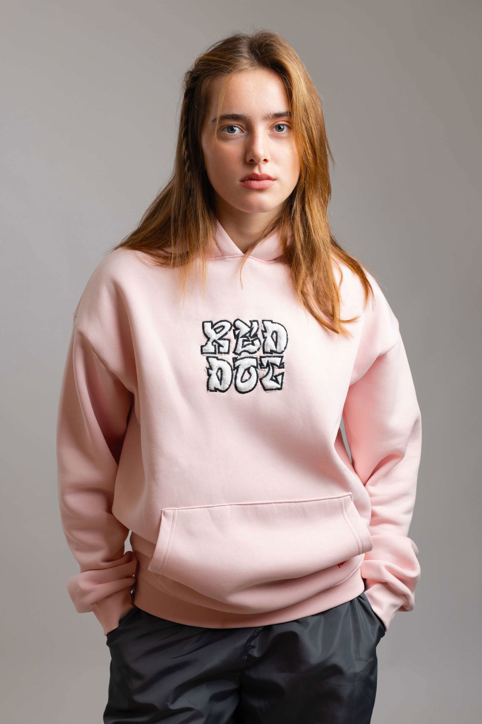 Red Dot Logo Hoodie-Light Pink - REDDOT