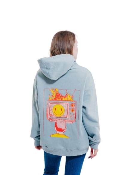 TV Oversize Hoodies-Baby Blue - REDDOT