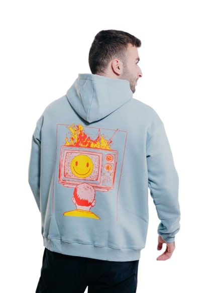 TV Oversize Hoodies-Baby Blue - REDDOT